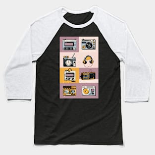 80s music gadgets collage art Baseball T-Shirt